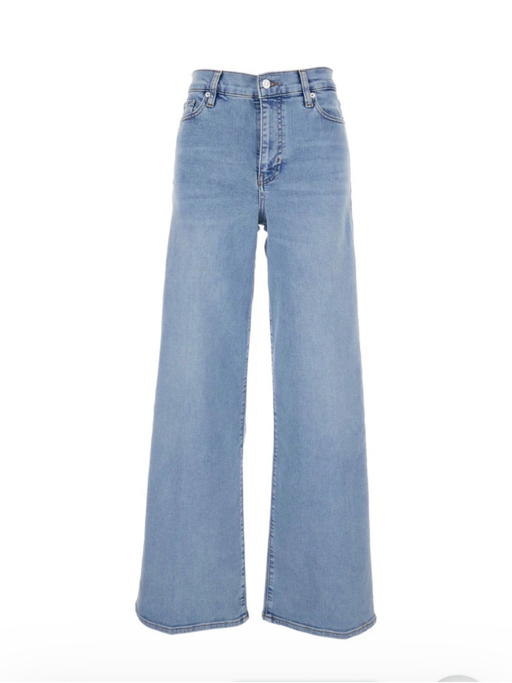 Frame Denim Light Blue High-Rise Wide-Leg Jeans